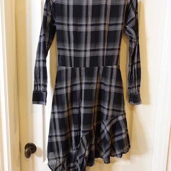 1.State Plaid Asymmetrical Dress with Tie Waist - Picture 6 of 13
